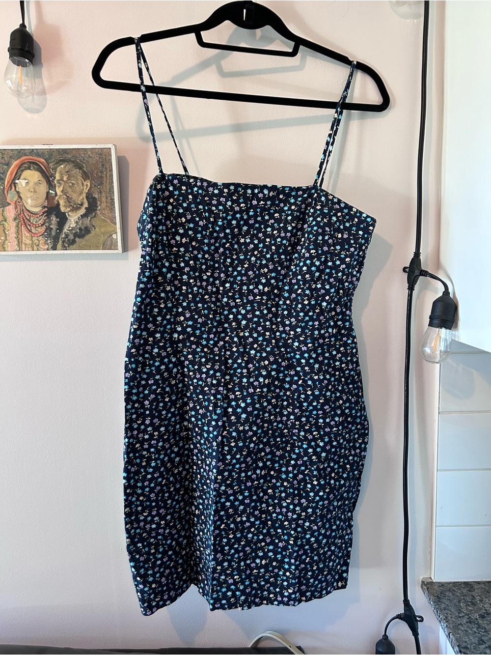Cute 90’s spaghetti-strap cotton mini dress